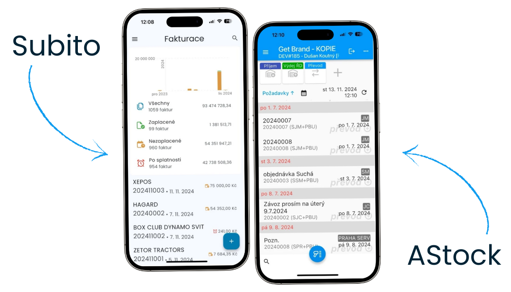 Mobilní aplikace Subito a AStock